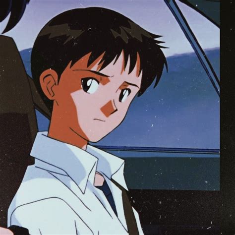 Shinji Aesthetic Icon 💙 Neon Genesis Evangelion Rei Ayanami Neon Genesis Evangelion Black