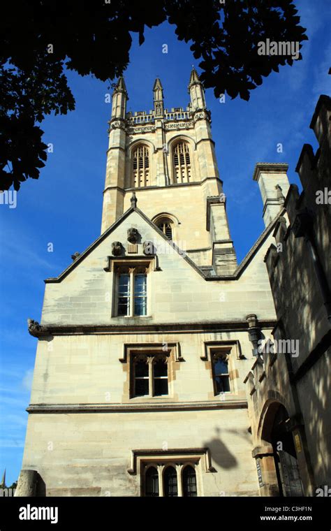 The Tower At Magdalen College In The City Of Oxford England Stock