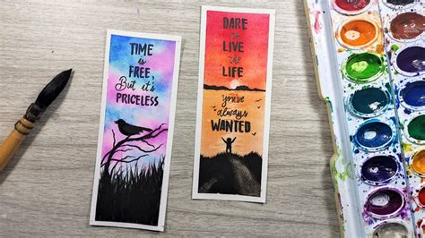 Simple Watercolor Bookmarks Ideas With Quotes Youtube