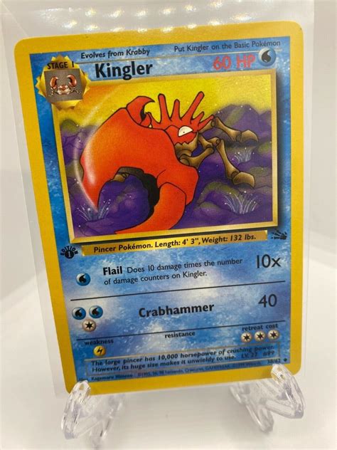 Pokemon Tcg St Edition Kingler Fossil Set Nm Near Mint Ebay