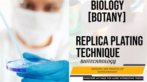 PROCESS OF REPLICA PLATING TECHNIQUE BIOLOGY BOTANY PRINCIPLE AND