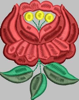 Traditional Hungarian Kalocsai Flower Machine Embroidery Design K