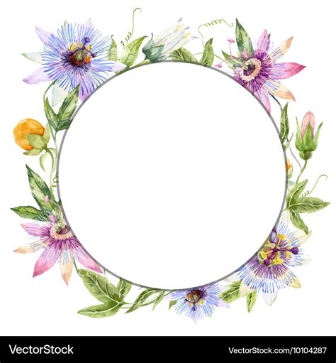 Watercolor Floral Wreath Royalty Free Vector Image