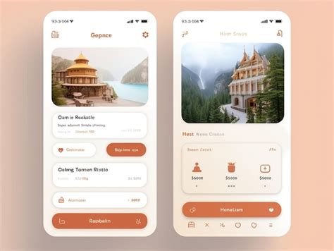 Premium AI Image Hotel Booking App UI Design By Generative AI