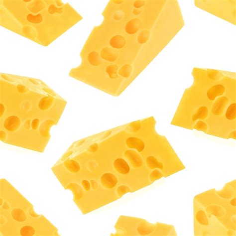 Premium Photo Cheese Seamless Pattern Isolated On White Background