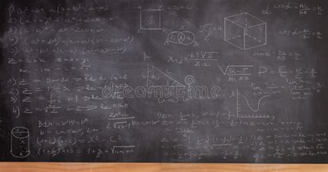 School Blackboard Written with Math Formulas Stock Photo - Image of ...