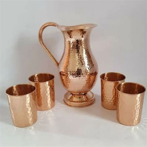 Capacity Ml Hammered Copper Jug Set At Rs Set In New Delhi