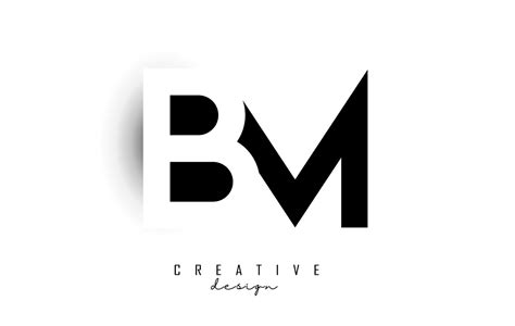 Letters Bm Logo With Black And White Negative Space Design Letters B