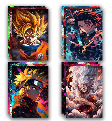 Veenshi Set Of 24 Mix Anime Wall Poster Hdr Poster With Glossy Shine Anime Poster 300 Gsm Poster