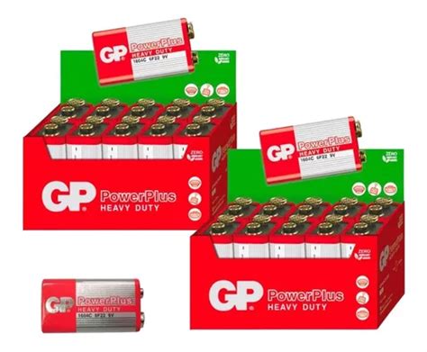 20 Pilhas Gp Powerplus 9v Bateria Zinco Carvão 2 Caixas Mercadolivre