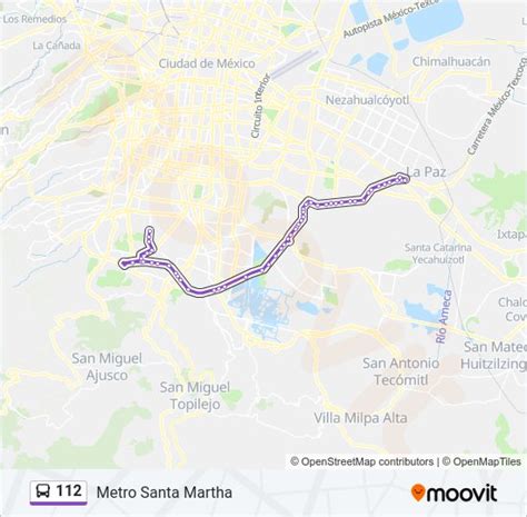 Ruta 112 Horarios Paradas Y Mapas Metro Santa Martha Actualizado