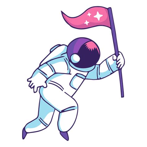 Diseño Png Y Svg De Astronauta Con Dibujos Animados De Bandera Para Camisetas