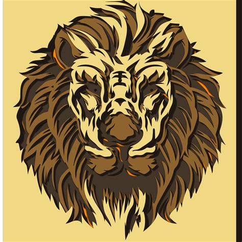 Layered Lion Svg