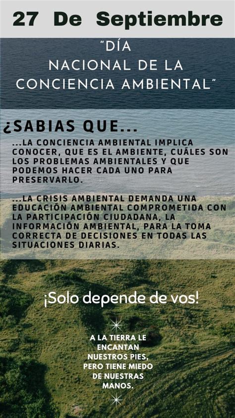 27 de Septiembre Día Nacional de la Conciencia Ambiental ISPS N 6005