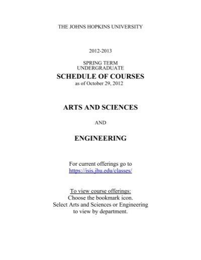 Descriptions of Undergraduate Courses Only (pdf) - Johns Hopkins ...