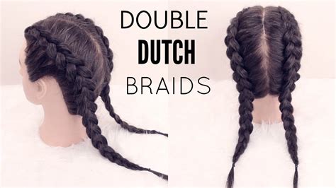 How To Double Dutch Braid Hair Tutorial Youtube