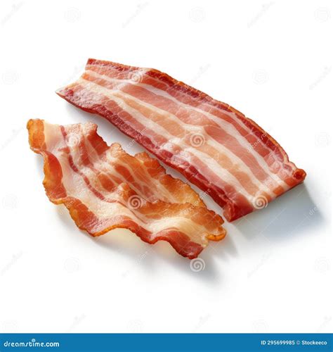 Delicious Bacon Slices on a White Surface Stock Illustration