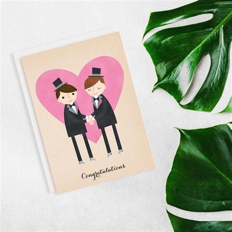 Cute Gay Wedding Card Mr And Mr Card Groom And Groom Card Etsy