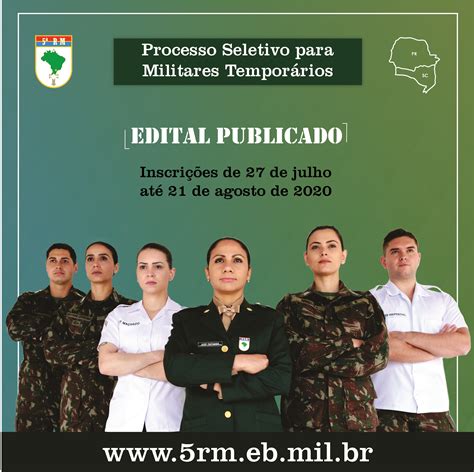 5ª Região Militar publica edital de processo seletivo 2020