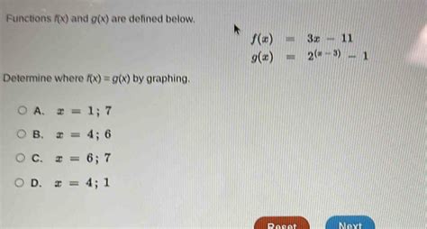 Solved Functions F X And G X Are Defined Below F X 3x 11 G X 2