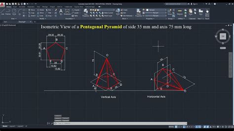 Isometric View Of A Pentagonal Pyramid YouTube