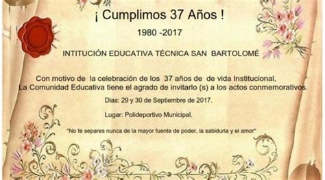 37 años celebra la I E Técnica San Bartolomé del Municipio de Sutatenza