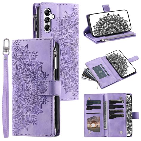 Dteck Crossbody Wallet Case For Samsung Galaxy A15 5gmagnetic Pu Leather Flower Embossed Case