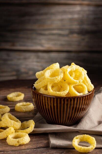 Premium Photo Puff Corn Rings In The Bowl