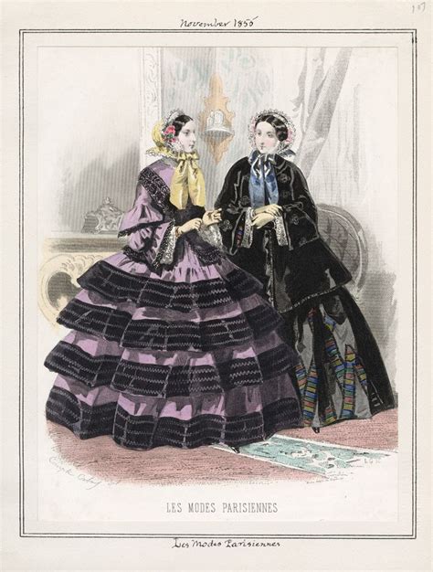 Les Modes Parisiennes November 1855 LAPL Victorian Era Fashion 1850s