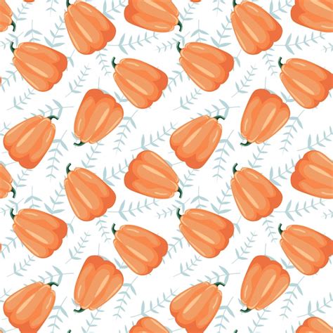 Premium Vector Seamless Patterns With Leaves And Pumpkin Ornaments