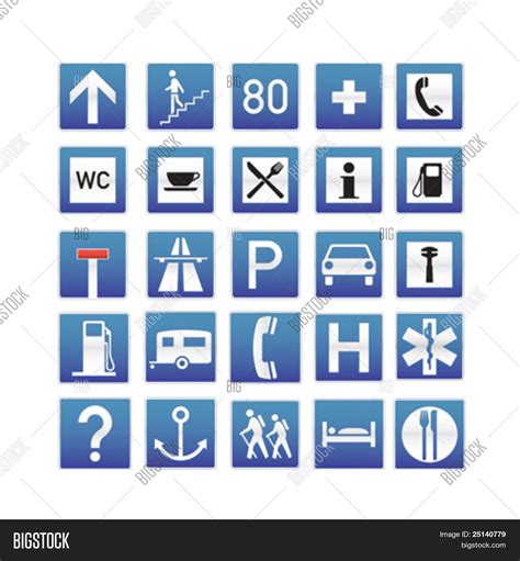 Blue Traffic Signs Vector And Photo Free Trial Bigstock