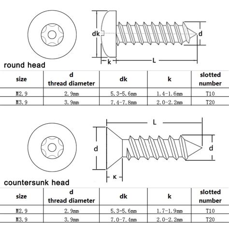 VIS countersunk head 2 9x9 5mm Vis à bois autotaraudeuse M3 M4 en