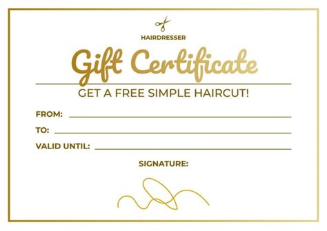 Free Luxury Gold Hair Salon Gift Certificate Template