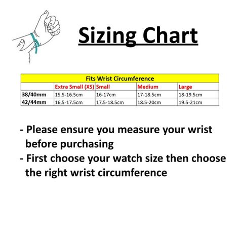 Apple Watch Band Size Chart Printable