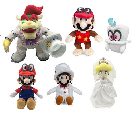 Super Mario Bros Odyssey Plush Stuffed Doll Toy Bowser King Koopa Cappy