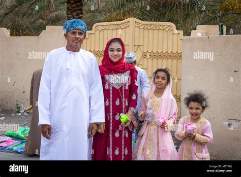 Nizwa, Oman, 26th june 2017: Omani family during Eid Holiday Stock ...