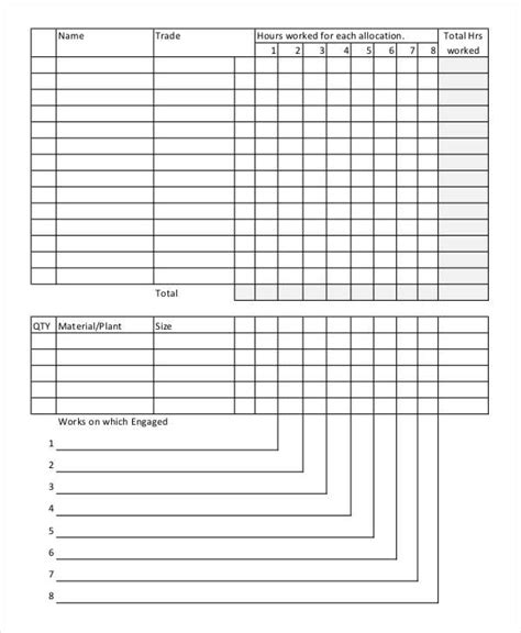 13 Daily Sheet Templates Free Word Pdf Format Download