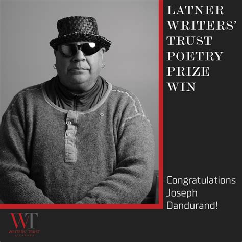 Joseph Dandurand Wins The Latner Writers Trust Poetry Prize