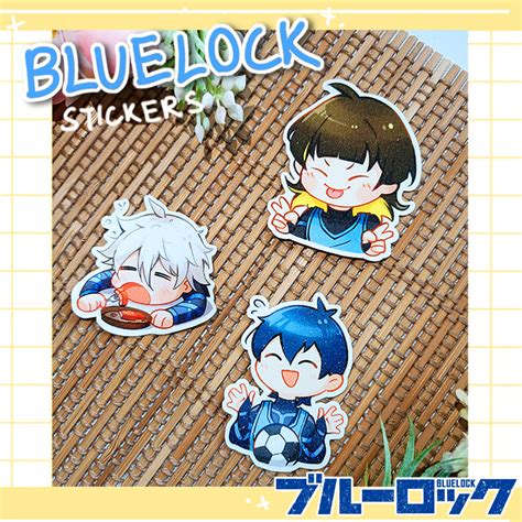 Blue Lock Matte Glitter Stickers 6cm Isagi Yoichi Bachira Meguru Nagi Seishiro Sticker Bluelock