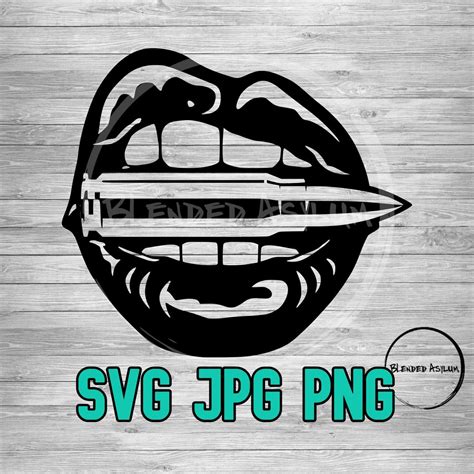 Bullet Lips Snarl SVG PNG Cricut Cut File Silhouette Cut File Sexy