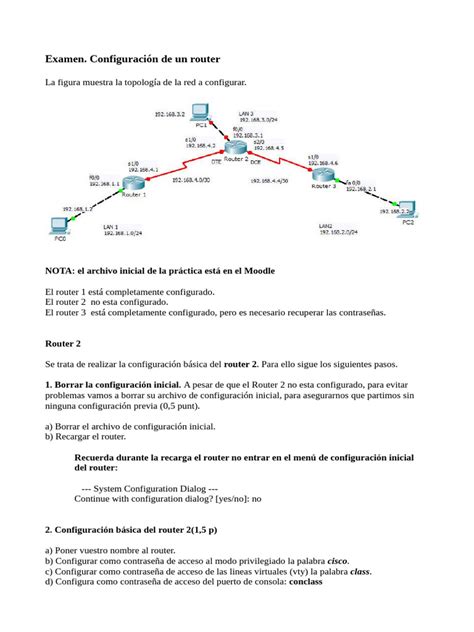 Como É O Exame Router - Examen de Configuración de Router 2 | PDF | Enrutador (Computación ...