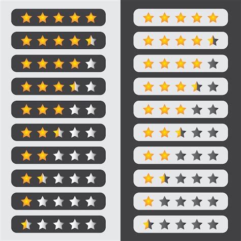 Clasificación por estrellas con dos fondos diferentes Vector Premium