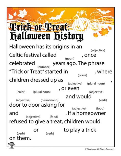 Halloween Ad Libs Word Game Printables Woo Jr Kids Activities