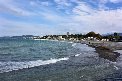 View of the Beach in the Sochi, Russia Editorial Image - Image of water ...