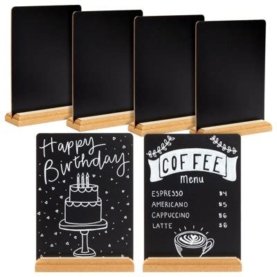 Juvale 6 Pack Mini Chalkboard Signs With Stand For Table Decorations