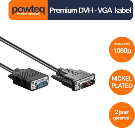 Powteq Meter Premium Dvi I Naar Vga Kabel Nickel Plated Bol