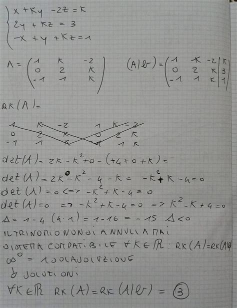 Sistema Al Variare Del Parametro K Algo And Math