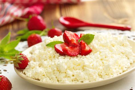 Cottage Cheese With Strawberries Stock Photo Image Of Product Health