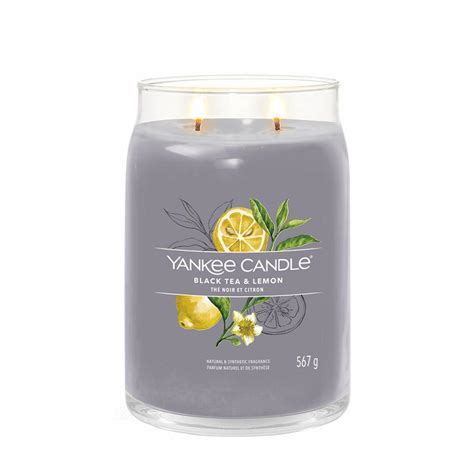 Yankee Candle Black Tea Lemon Signature Duftkerze Gro Es Glas G