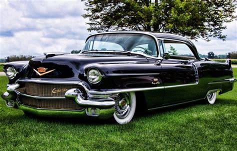 Wallpaper The Sky Tree Cadillac Coupe The Front Cadillac 1956